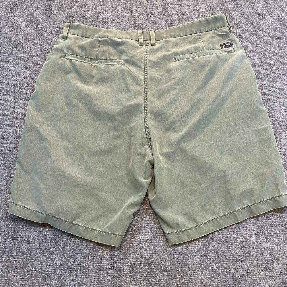 BillaBong Mens Size 34 New Order Submersible Chino Shorts Olive Green Flat Front - Picture 3 of 7